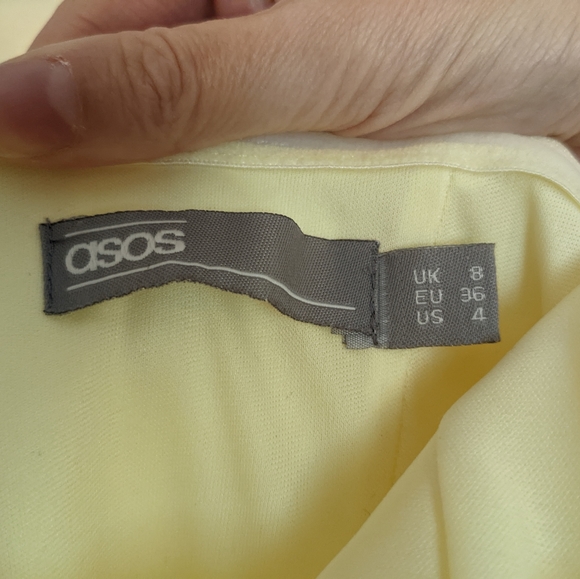 ASOS Dobby Mesh One Shoulder Prom Dress in Yellow UK 8/US 4. - Picture 8 of 15